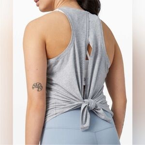 LULULEMON All Toed Up Heather Magnet Grey Sleeveless Open Back Tie-Back Top